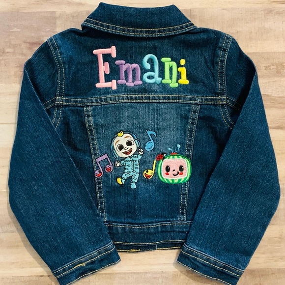 New! Kids custom embroidered personalized denim jackets 👑